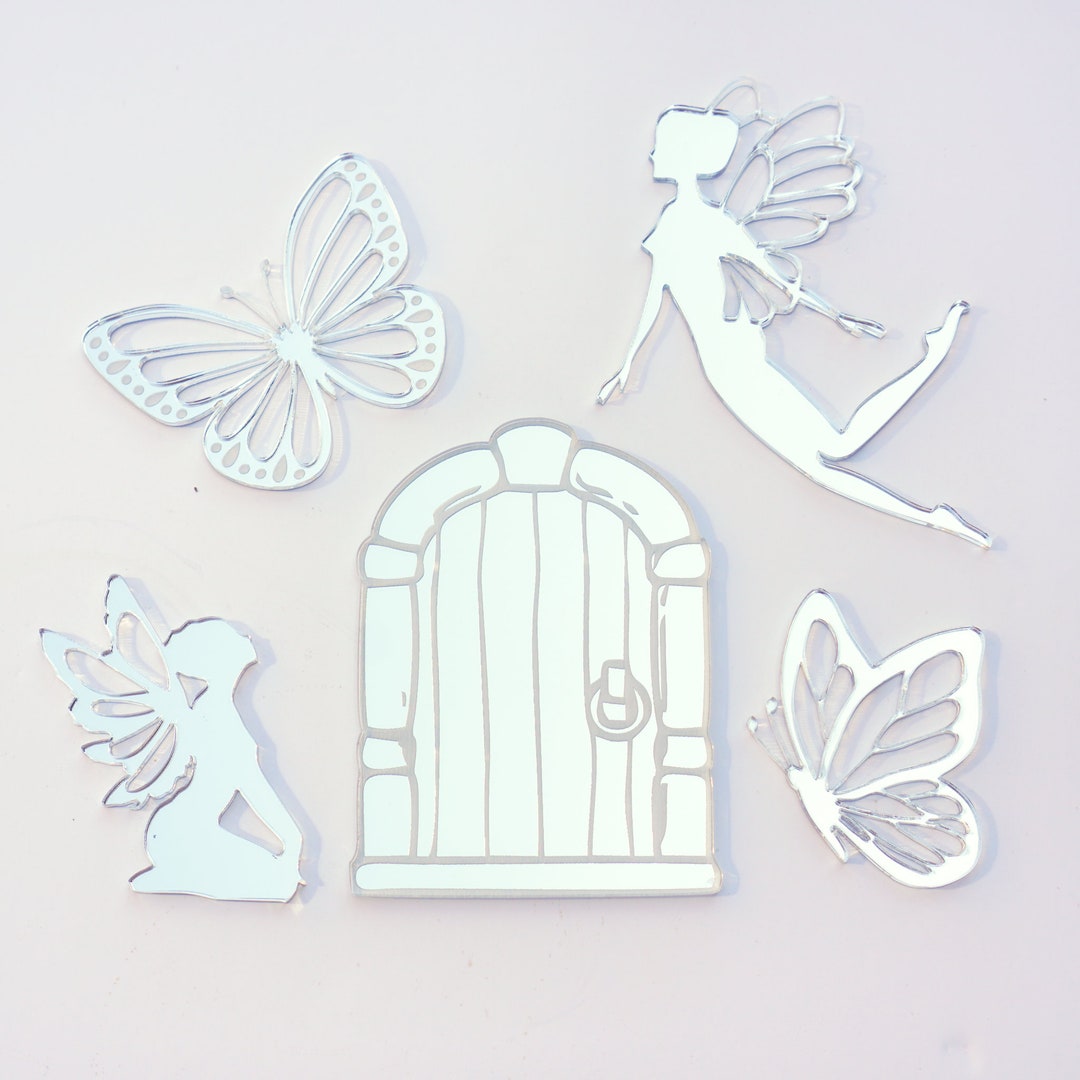 Fairy Door Cake Topper Butterfly and Fairy Cake Charm 5 Piece Set