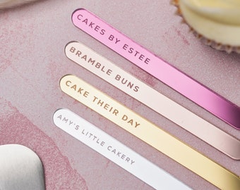 Palitos de pastel personalizados, paletas de acrílico para pastel, paletas de pastel doradas, recuerdos de pastel personalizados, soporte para pastel de baby shower.
