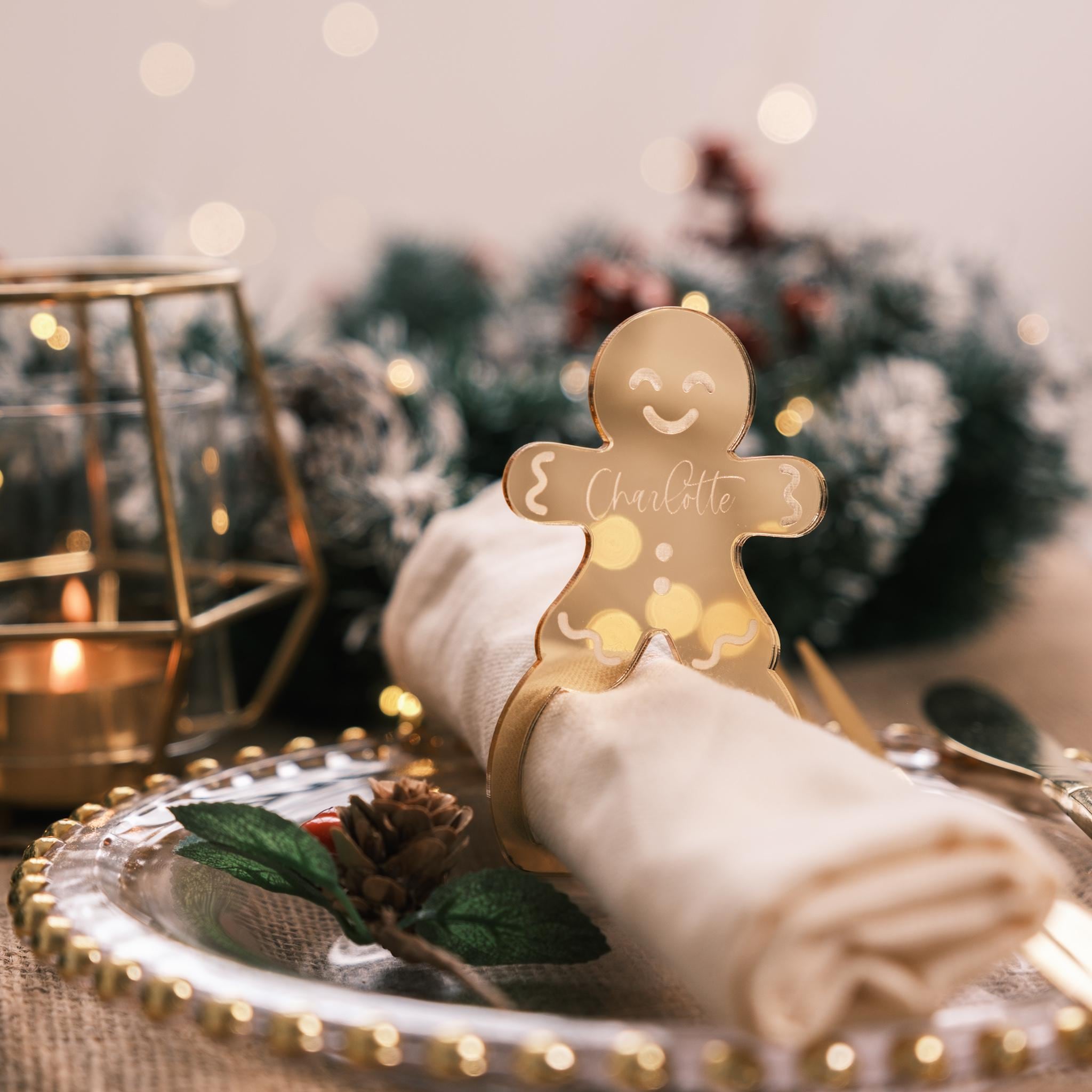 Gingerbread Man Festive Napkin Rings Personalised Christmas Table — free download