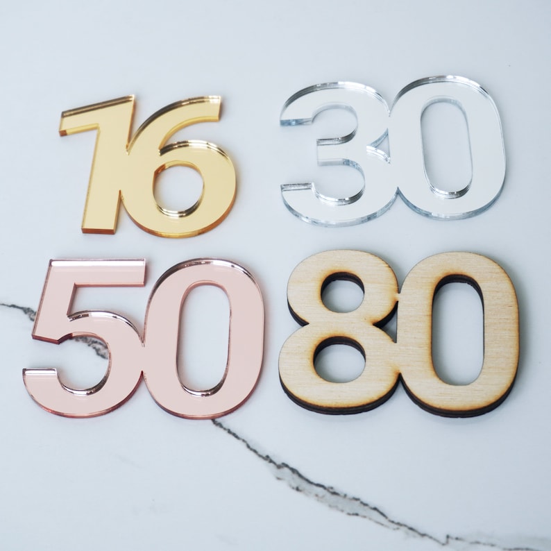 Wooden age cake topper