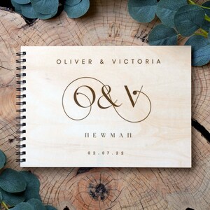 Personalized Wedding Guest Book Alternative Wooden Wedding Guestbook Engraved Rustic Guest Book Wedding Photo Guest Book Custom Guest Book
