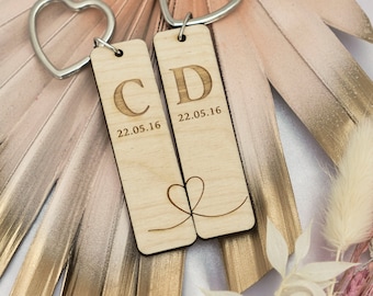 Chaveiro personalizado para casais, presente de noivado, iniciais gravadas, data, dia dos namorados, lembrança, marido, esposa, presente de aniversário
