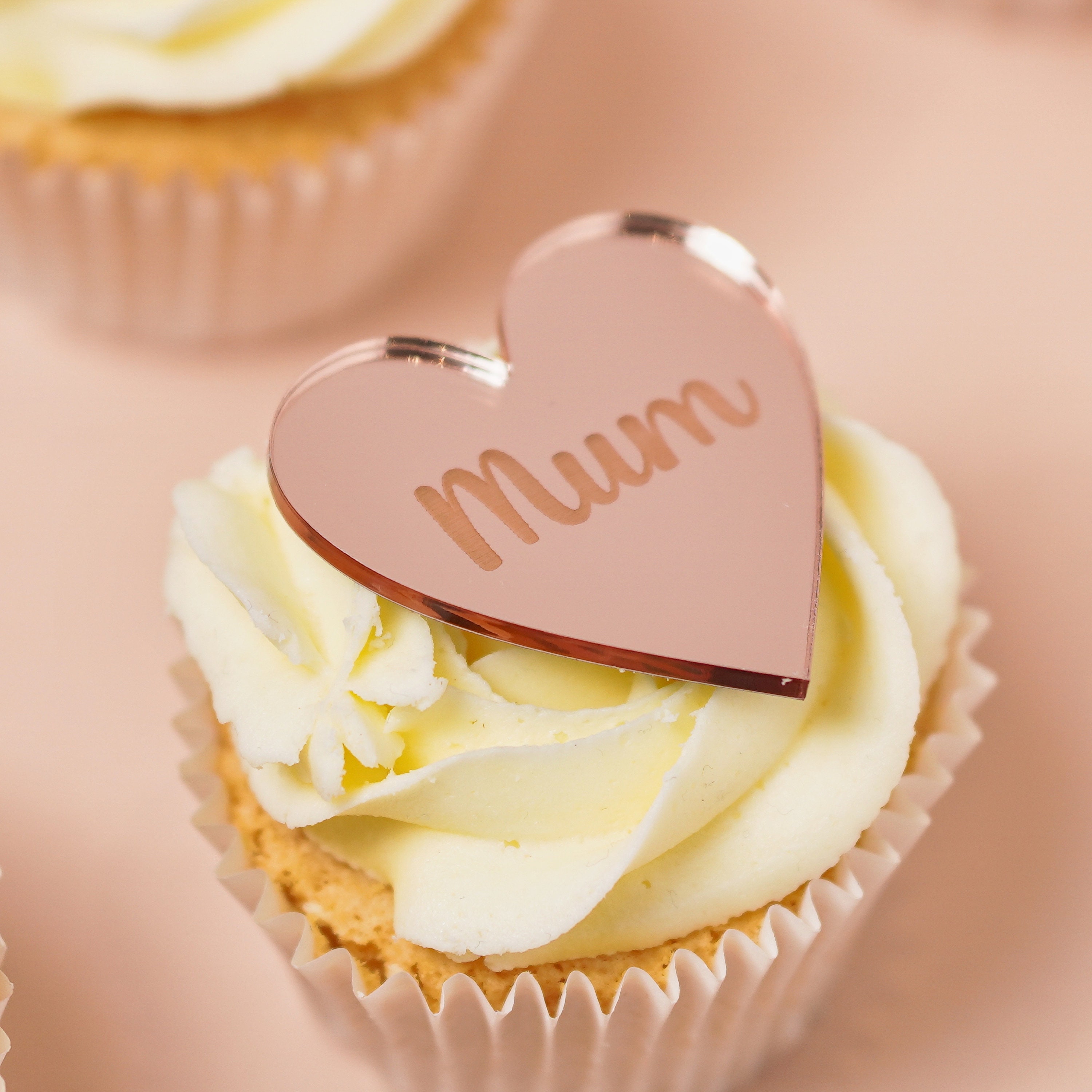 Mirror Acrylic Cupcake Topper Mum Birthday Cake Heart Acrylic Mum Cake ...