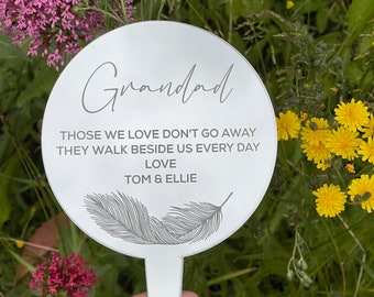 Personalised Grave Ornament Marker Remembrance Grandad Memorial Gift Remembering Grandpa Sympathy Gift Grave Decoration for Cemetery