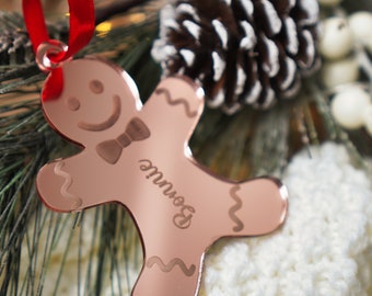 Personalised Baubles Name Gingerbread Man Ornament Custom Tree Decoration Secret Santa Gift Personalised Bauble Stocking Gift Tag