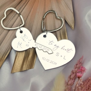 Cadeau personnalisé Saint-Valentin couple porte-clés pour petit ami petite amie Saint-Valentin souvenir mari porte-clés femme cadeau d&#39;anniversaire