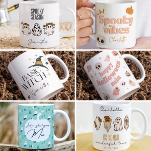 Personalised Halloween Mug Gift For Friend Autumn Mug Pumpkin Spice Latte Ghost Spooky Season Fall Coffee Mug Autumn Decor Halloween Gift