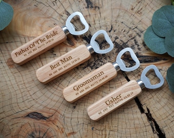 Ouvre-bouteille personnalisé, Ouvre-bouteille en bois gravé personnalisé « Cerf do », cadeau pour le père de la mariée