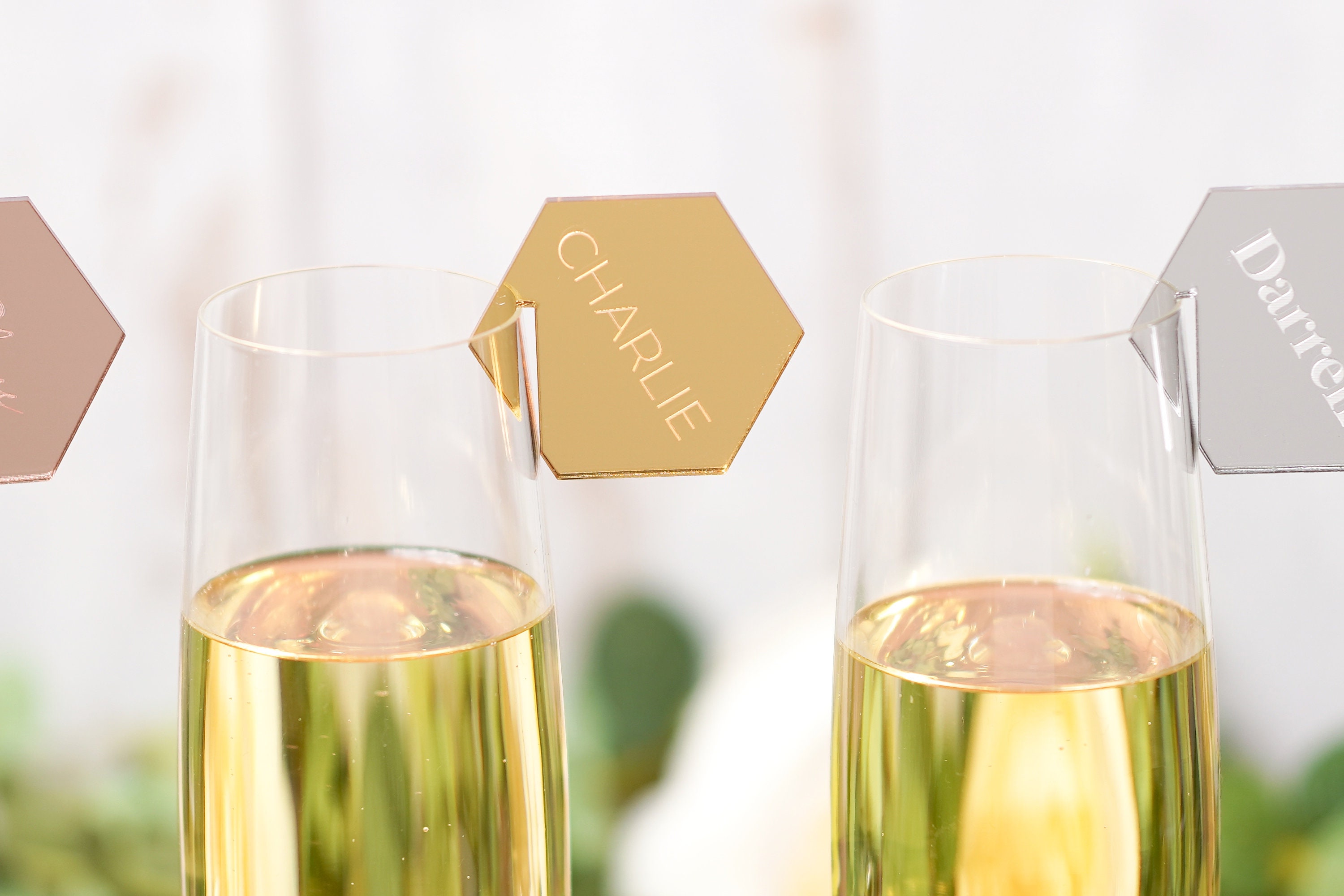 Acrylic Wedding Name Place Cards Ideas Hexagon Place Names Etsy UK