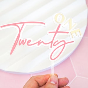 21st Birthday Cake Topper Name 21st topper 21 Cake topper Acrylic Birthday Twenty One Cake topper