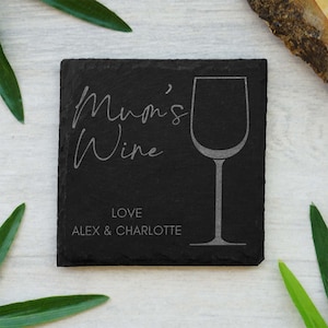 Personalised Mothers Day Gift For Mum Birthday Gift Mommy Nana Nanny Grandma Mummy Gift Coaster Present for Mums Wine Gift