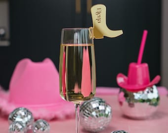 Disco Cowgirl Bachelorette Party Hen Party Decorations Hens Drink Toppers Names Last Rodeo Lets go Girls Hen Cow girl Disco Ball Last Rodeo