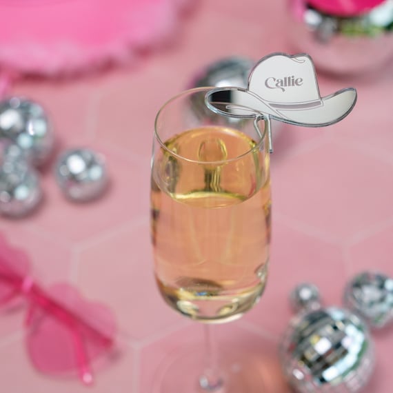 Cowgirl Disco Party Hen Party Decorations Bachelorette Drink Toppers Names Last Rodeo Lets go Girls Hen Cow girl Disco Ball Last Rodeo