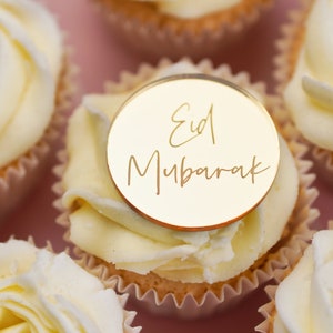 Eid Cupcake Toppers, Eid Mubarak Decorations Gift Tags Eid Mubarak gifts, Eid Cake Topper, Eid Decoration Acrylic Cake Discs Ramadan