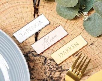 Wedding Place Card Dinner Name Place setting for Party or Event decor Wedding Favours Name Tag Place Setting Wood Gold Silver Rose Gold