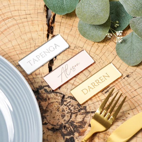 Wedding Place Card Dinner Name Place setting for Party or Event decor Wedding Favours Name Tag Place Setting Wood Gold Silver Rose Gold