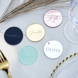 Name tag for guest plates at a social gathering