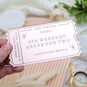 Entradas acrílicas, regalo de Navidad con entradas, regalo de cumpleaños con vale personalizado, boda, aniversario, vacaciones con entradas, concierto, revelación