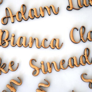 Script font wooden laser cut wedding decor