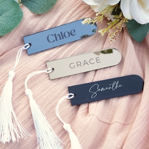 Idee per segnaposto per matrimonio, segnalibri personalizzati, segnaposto per matrimonio, bomboniere, etichette acriliche con nome, segnalibro, etichetta con nome