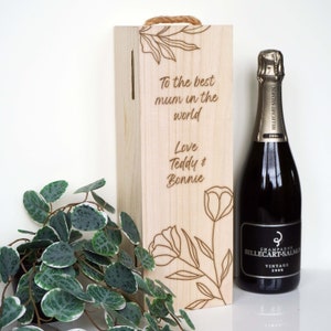 Cadeau personnalisé fête des mères pour maman, cadeau d'anniversaire pour maman, maman grand-mère, grand-mère, cadeau maman, boîte à vin, carte de fête des mères, cadeau pour maman