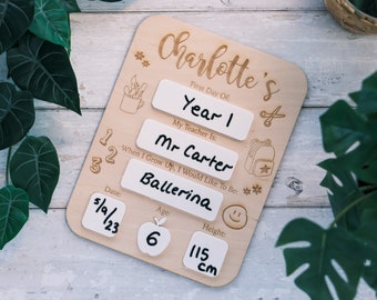 Back to School Gift First Day of School Sign Back to School Sign First Day of Nursery Sign Personalised