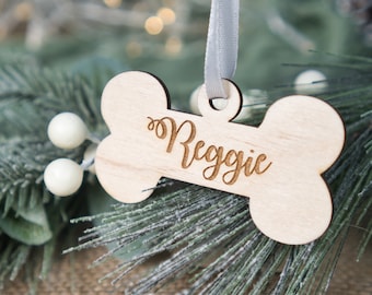 Decoração de Natal personalizada, enfeite de osso de cachorro, enfeite de natal personalizado para animais de estimação, enfeite memorial para animais de estimação, enfeite de pata de cachorro