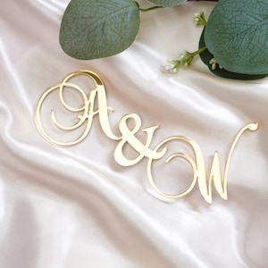 Décoration de gâteau de mariage initiale personnalisée décoration de gâteau personnalisée lettre breloque pour gâteau initiale or acrylique de décoration de gâteau mariage