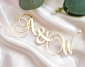 Wedding Cake Topper initial Personalised Custom Cake Topper Letter Cake Charm Initial Gold Acrylic Cake Topper Wedding