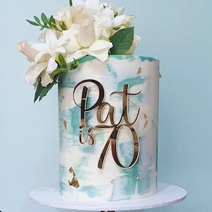 Personalised Name and Age Acrylic Cake Charm Script Acrylic Cake Topper Silver Gold Custom Acrylic Name Cake Topper Number Cake Charm