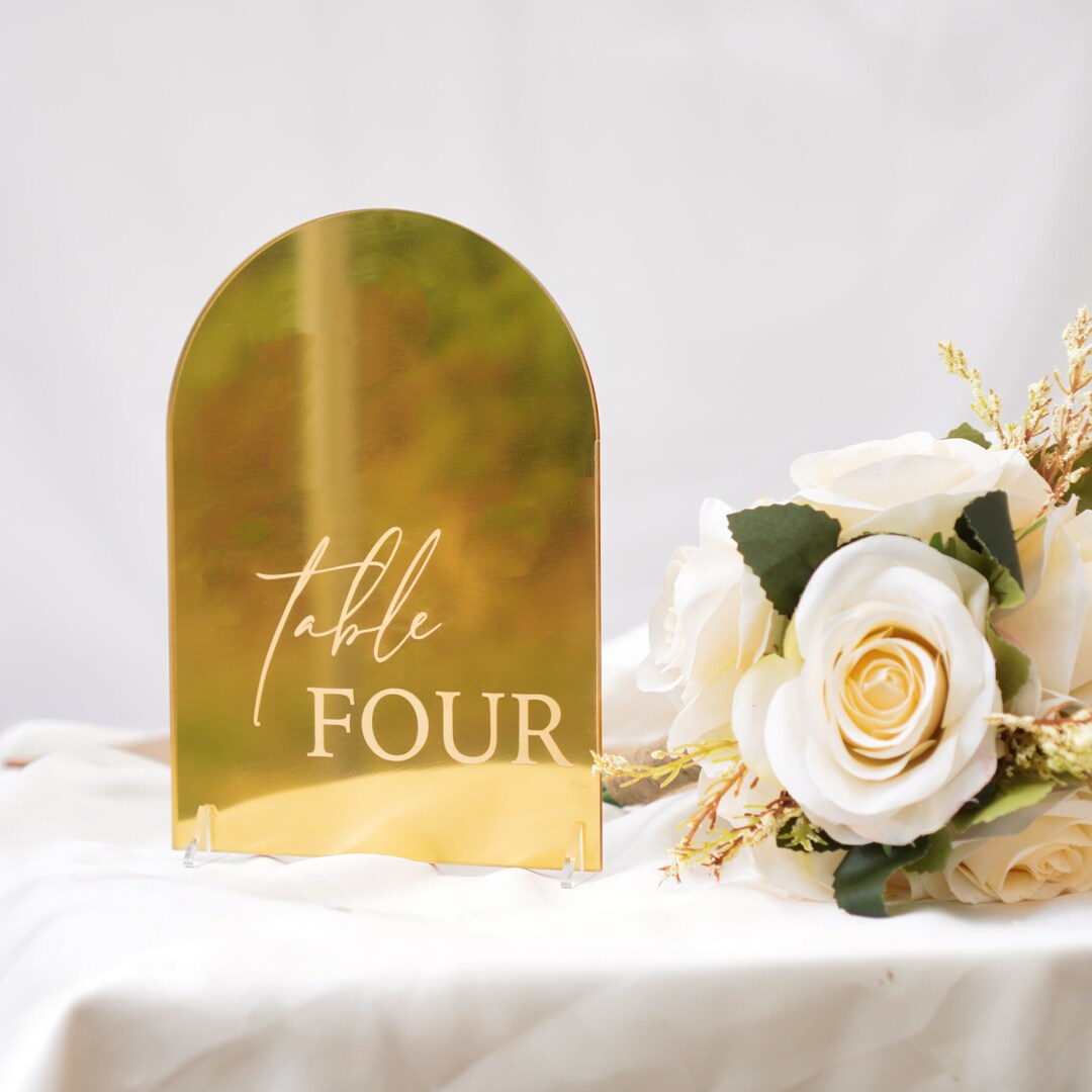 Arch Acrylic Table Numbers With Stands Wedding Sign Acrylic Wedding Table Numbers Holders