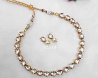Kundan Necklace /kundan Single Line 