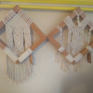 Recycled Frame Macrame Wall Hangings