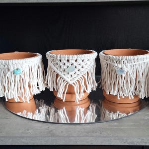 Macrame Terracotta Planter With Stone