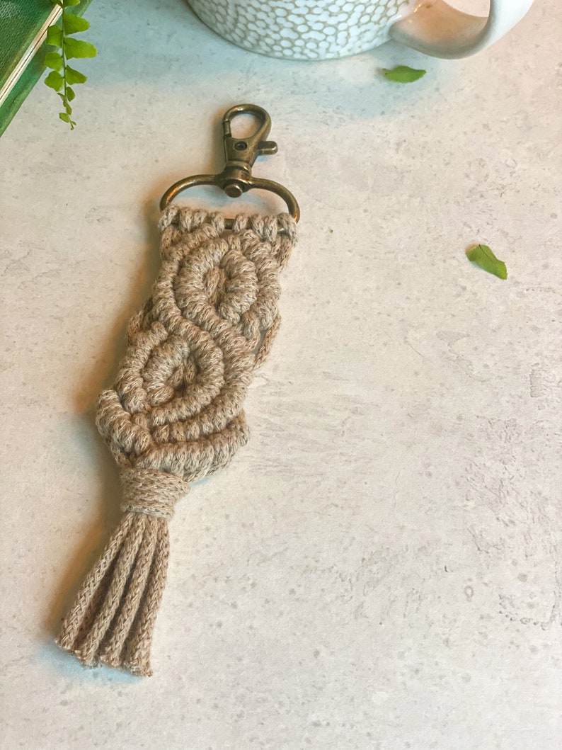 Handwoven Macrame Keychain Macrame Accessories Handmade Keyring Keyring Keychain Gift Bag Keychain image 5