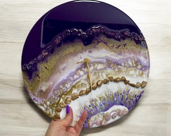 Reloj de pared Geoda Morado.