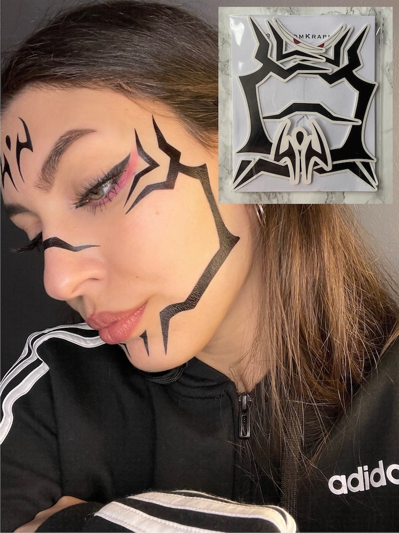 Face tattoo Yuji Itadori Sukuna Jujutsu Kaisen Tattoo Etsy