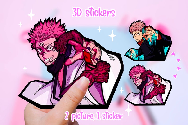 3d motion stickers gojo satoru inspired jujutsu kaisen etsy