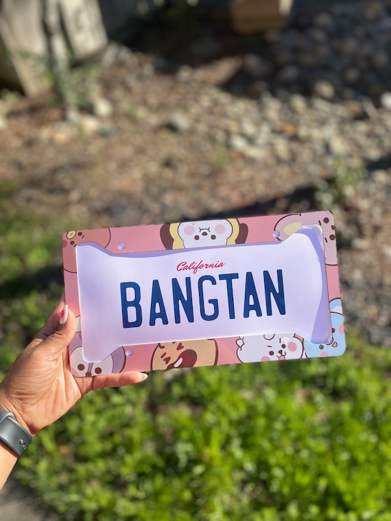 BT21 Pink License Plate Frame (UPDATED Mang) - BTS ARMY Bangtan - Etsy