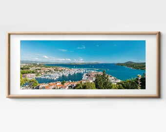 Panoramic landscape of Croatia. Coastline of Adriatic sea