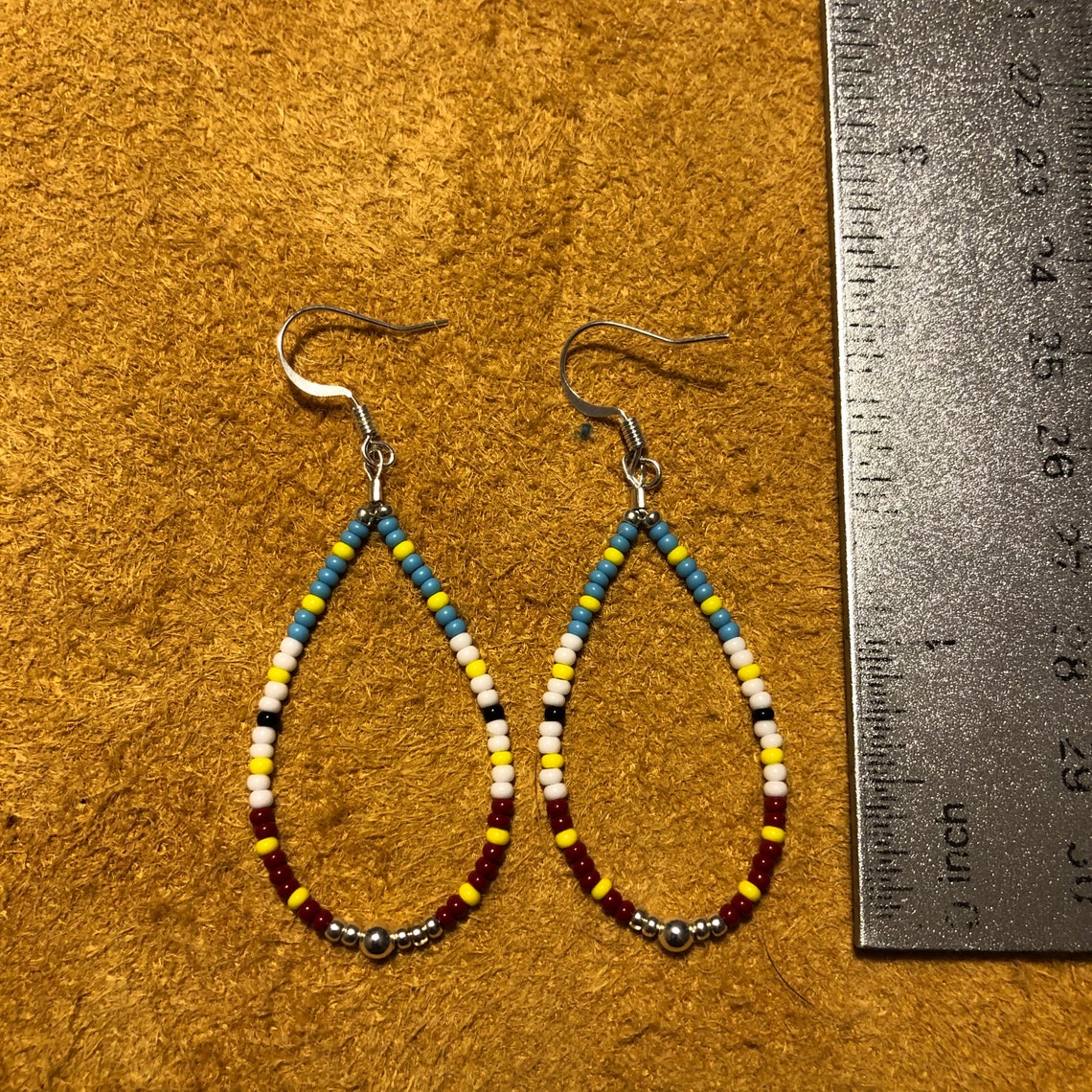 Yaqui flag colors hoop earrings Etsy
