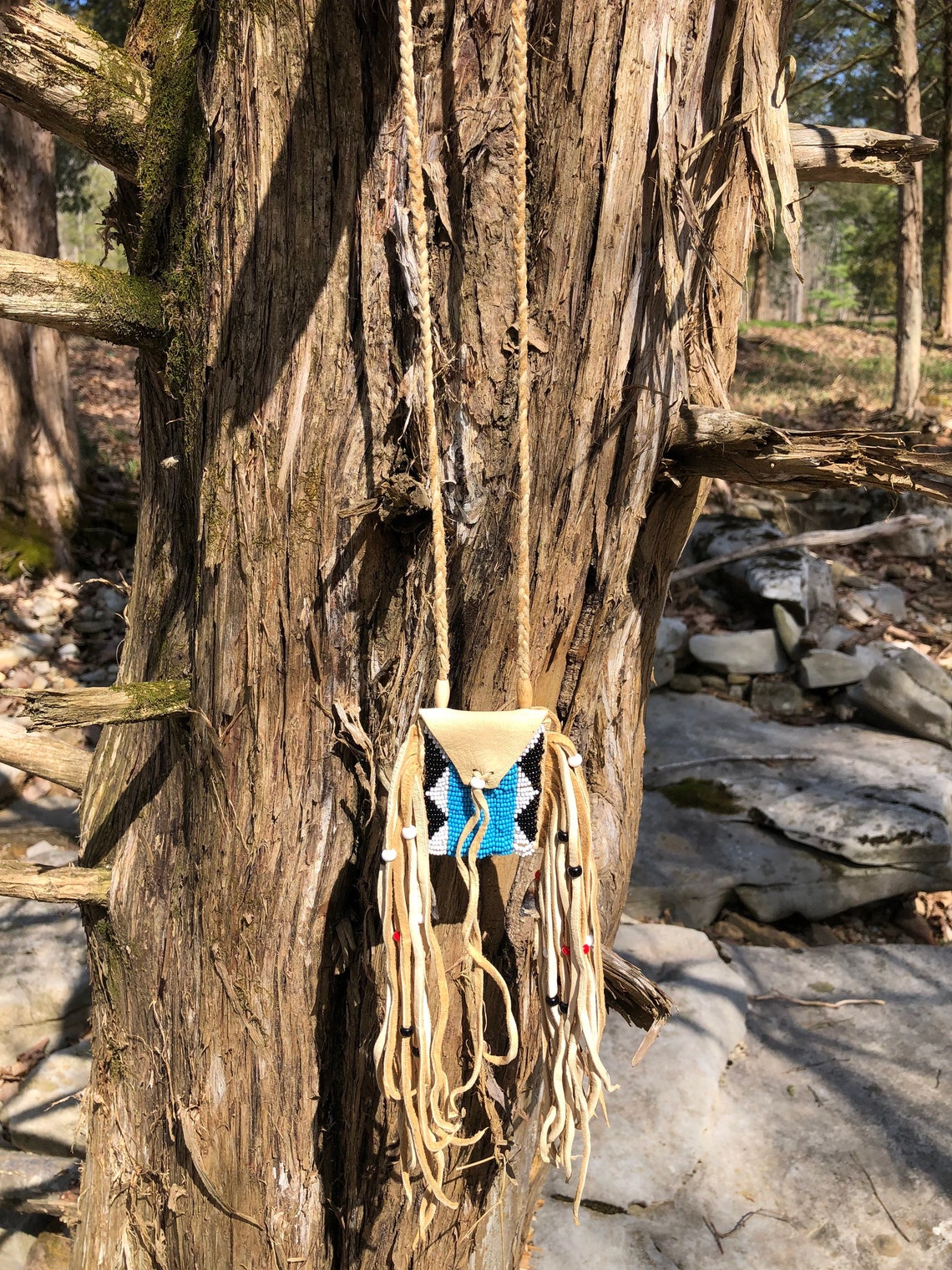 Yaqui pattern beaded neck bag Etsy