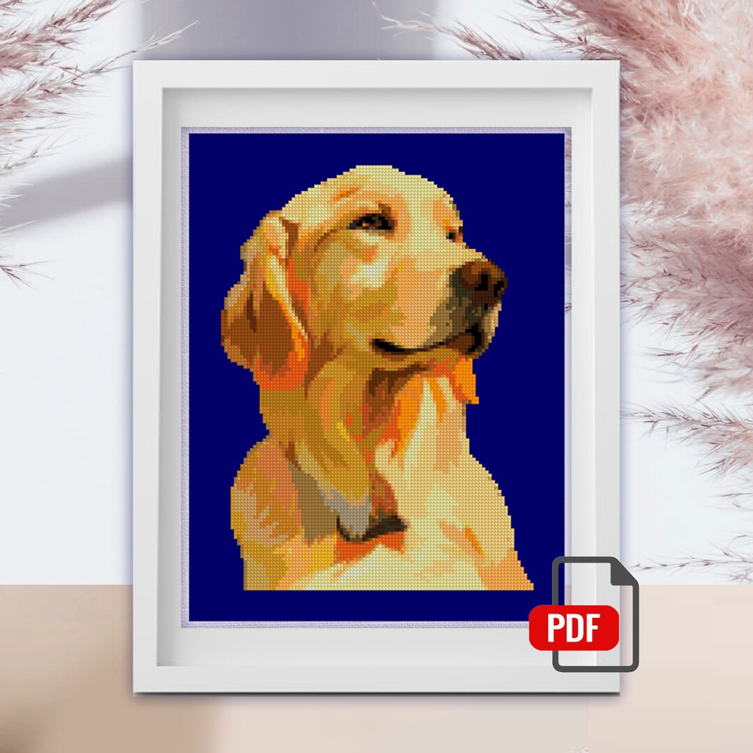 Golden Retriever Cross Stitch Pattern, Retriever Sennenhund Cross