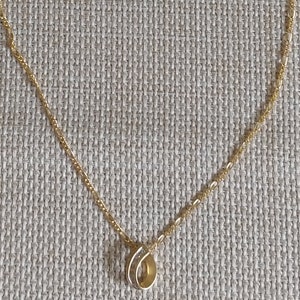 10K Italian Yellow Gold Freeform Diamond Pendant Necklace