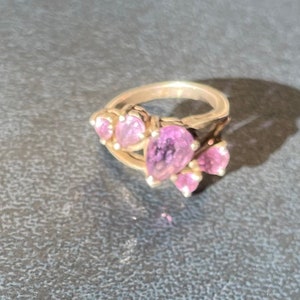 Vintage Sterling Silver and Pear Shaped Amethyst Ring