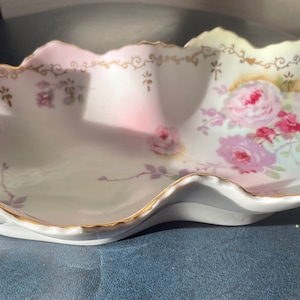 Vintage Royal Crown Chantilly Rose handbemalte Relish Dish