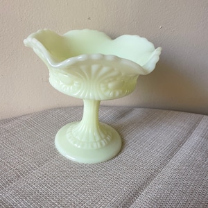 Fenton Uranium Glass Compote Dish