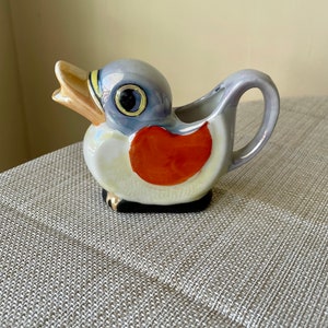 Iridescent Hand Painted Japanese Duck Creamer