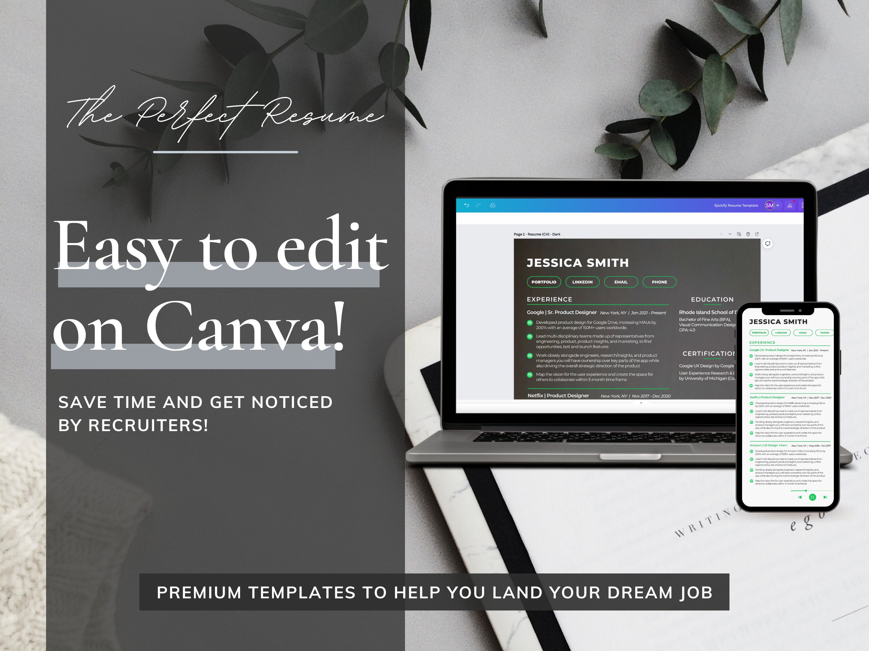 Spotify Resume Template 2022 ATS Friendly Resume CV and Etsy Canada
