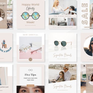 60 OPTOMETRY & OPTICAL Instagram Post Templates Optical Shop Marketing ...